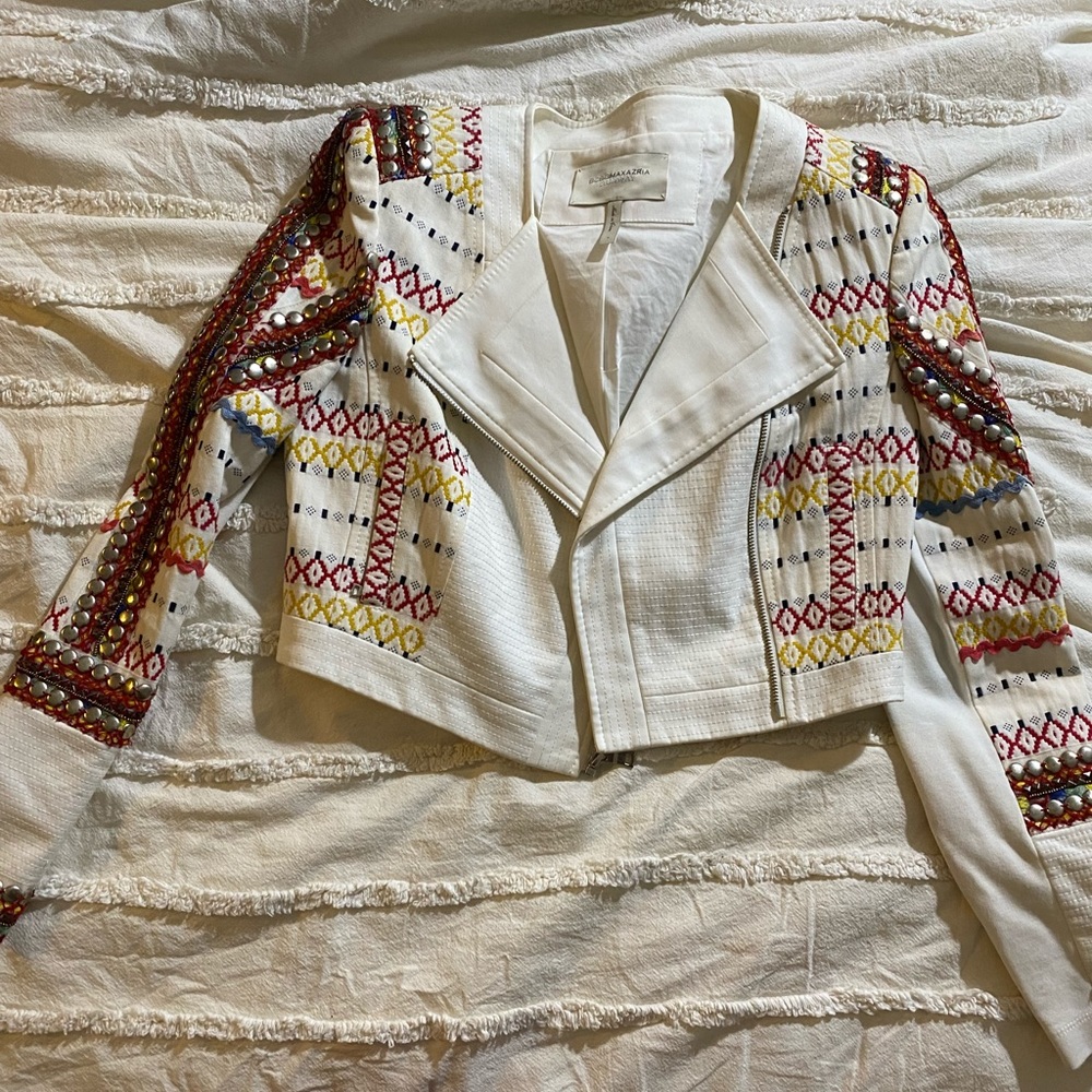 BCBG Embroidered runway jacket